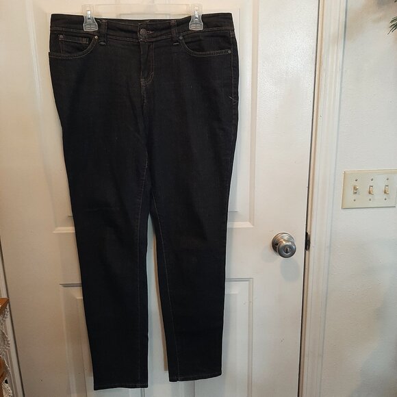 Nine West Black Straight-leg Jeans; EUC; Women's Size 12; Waist 30 - Picture 1 of 3